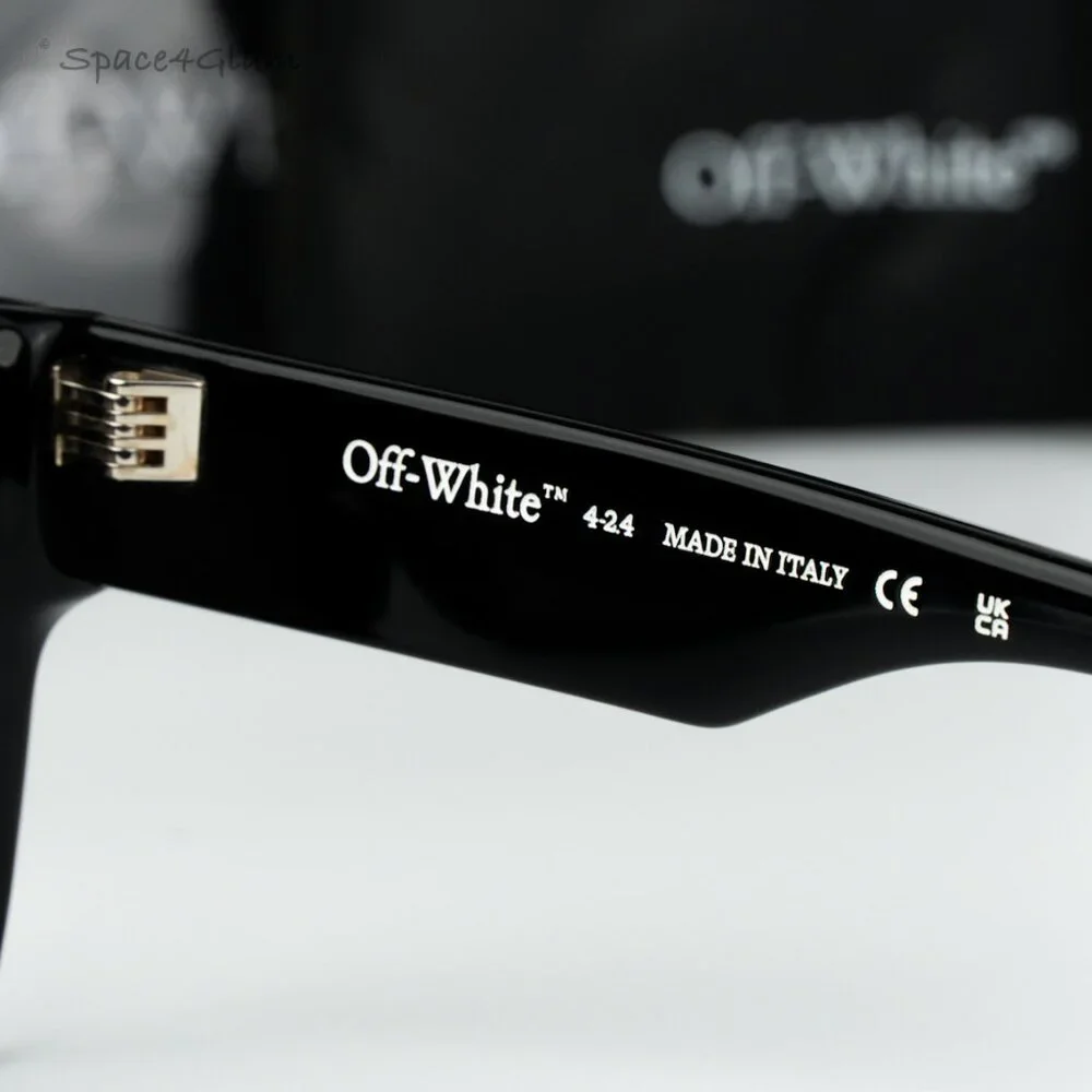Off-White Men Sunglasses Black Grey Square OERI13I JACKSON 1007 NEW AUTHENTIC